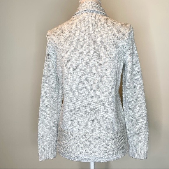 Chico’s Laurel Lurex Metallic Woven Open Front Cardigan Holiday 1/Medium 8 - Picture 6 of 9